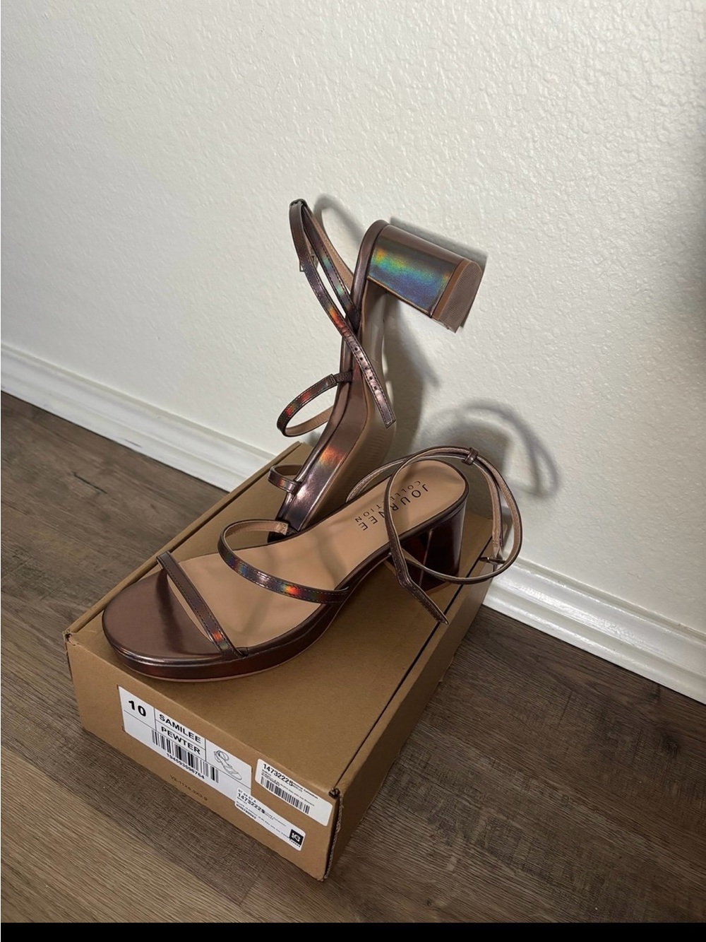 Journee Collection Multi Chrome Colored Chunky Platform Strappy Pumps 10